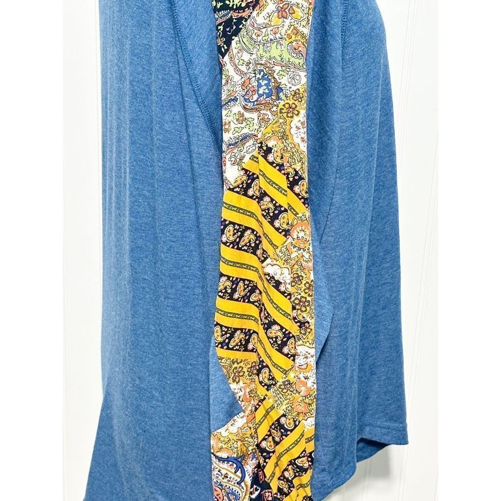 Beyove Women's V Neck Bohemian Loose Pullover Long Sleeve Top Navy Blue Size XL - Picture 4 of 10